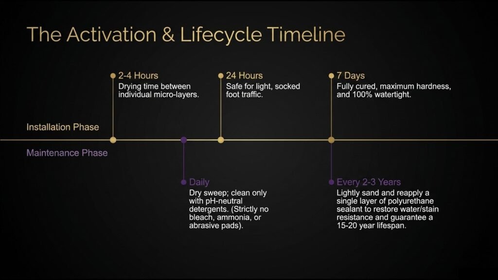 Activation & Lifecycle Timeline of Microcement